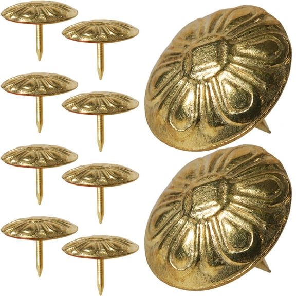 KALLORY Golden Iron Decorative Upholstery Tacks for Sofas and Chairs 50Pcs
