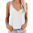 thumbnail image 2 of Hpapadks Tank Top for Women Solid V Neck Outdoor Causal Sleeveless Cami Vest Tops Camisole Tops for Women White M, 2 of 4