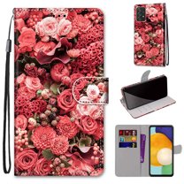 Dteck Slim Wallet Folio Flip Case for Samsung Galaxy A53 5G, Galaxy A53 PU Leather Case with Credit Card Holder, Strong Magnetic Clasps Kickstand Wallet Case for Samsung A53 5G,33-Flower