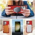thumbnail image 6 of Allytechgroup Samsung Galaxy S22 Plus Magnetic Case, Retro PU Leather TPU Back Cover Compatible with Magsafe Shockproof Ring Holder Kickstand Phone Case for Apple Samsung Galaxy S22 Plus, Red, 6 of 8