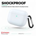 thumbnail image 3 of Entronix Silicone Case for AirPods Pro 3, Slim Protective Cover with Carabiner, White, 3 of 7