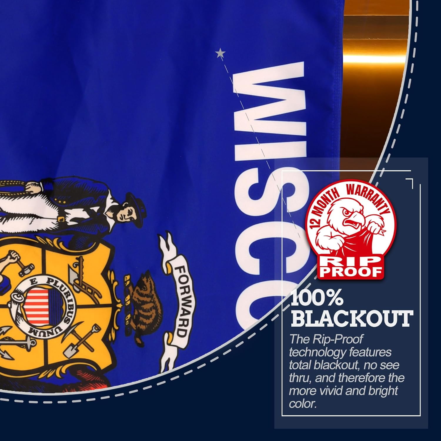Anley Rip-Proof Double Sided 3-Ply Wisconsin State Flag 3x5 Foot - Wisconsin WI Flags
