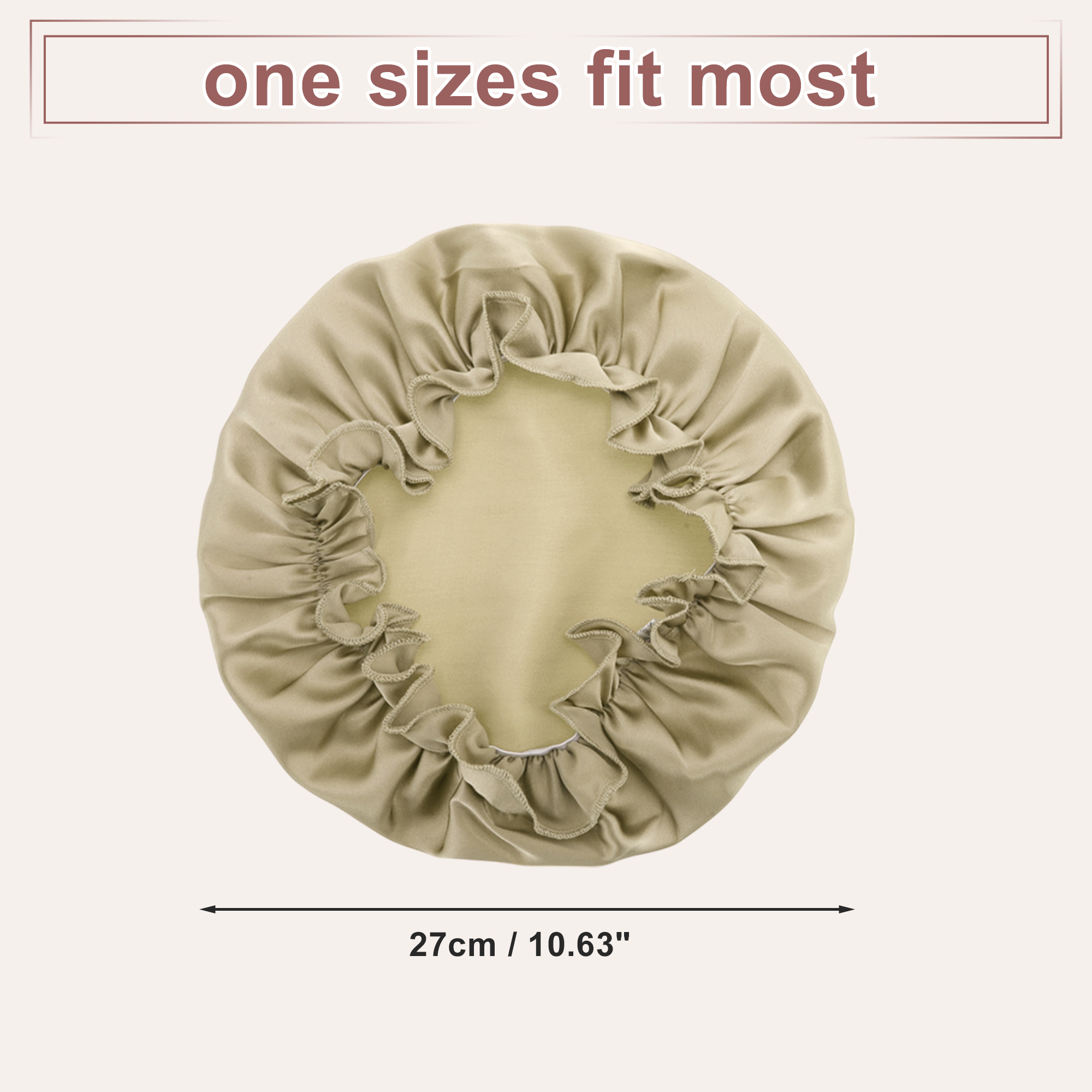 Unique Bargains Sleep Caps with Adjustable Elastic Bands 1 Pc Apricot M