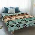 thumbnail image 4 of Teal Blue Brown Blanket Soft Cozy Warm Throw Blanket for Couch, Plush Fuzzy Flannel Fleece Blankets for Sofa, Rustic Farmhouse Dog Paw Vintage Bed Blankets Lightweight Gifts for Women, 40"x50", 4 of 9