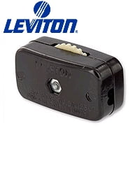 Miniature Leviton White Feed-Through Lamp Cord Switch 3A/6A 125V Bulk 423-3KW 