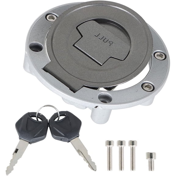 Genrics Stainless Steel Motorcycle Fuel Gas Tank Cap Cover Lock with Keys Replacement for Yamaha FZR600R YZF600 R6 R6S R1 FJ-09 FJ1200 FZ-1 Fazer
