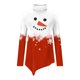 thumbnail image 2 of Gibobby Blusas De Moda Camiseta con estampado navideño de muñeco de nieve y dobladillo irregular con cuello para mujer（Rojo， L), 2 of 4