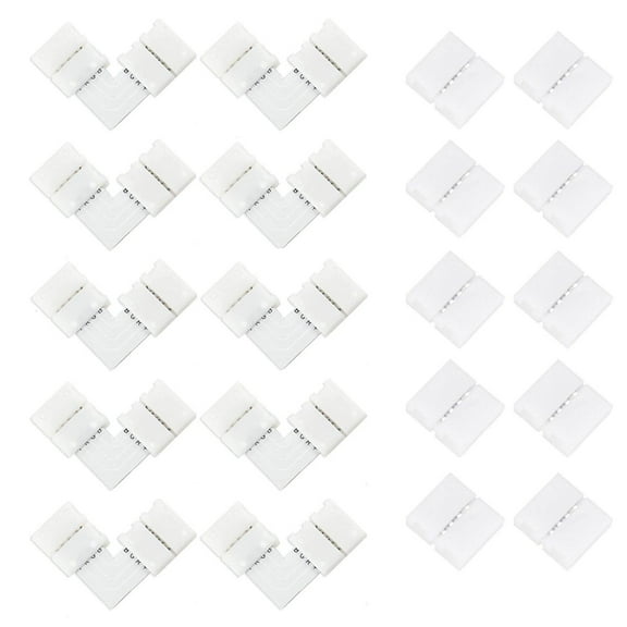 WE-POLUJ 20 Pieces 4 Pin L Shape LED Connector for 10mm RGB RGBW LED Strip Light