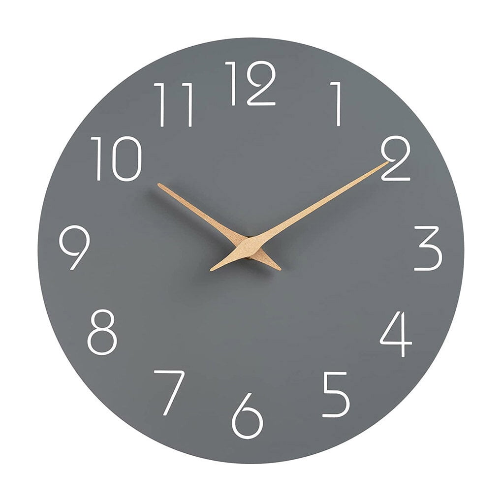 Wallmounted Clock Round Simple Style Quiet Running Replacement Wall