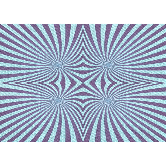 Ahgly Company Indoor Rectangle Patterned Blue Lagoon Blue Area Rugs, 2' x 4'
