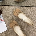 thumbnail image 5 of Xfvqtps Pointed Toe Flats for Women with Bow Slip on Casual Shoes Comfortable Work Flats Quilted Insole Dressy Shoes for Women Khaki, 5 of 9