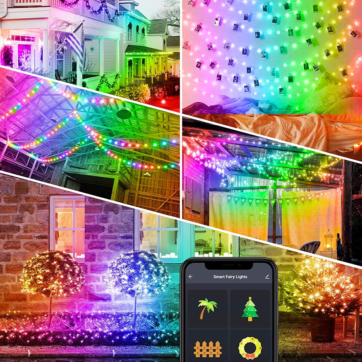 Smart Photo Clip LED Fairy Lights RGBIC Music Sync 33ft 50 Clips –  AvatarControls