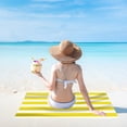 thumbnail image 4 of Honeeladyy Stripe Beach Towel, 24"x71" Quick Dry Sand Free Oversized Pool Swim Bath Towel, Lightweight Soft Sand Free Travel Towels Holiday Supplies, Yellow, 4 of 8