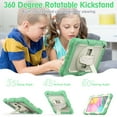 thumbnail image 5 of Dteck Samsung Galaxy Tab A 8.0 2019 Case with Built-in Screen Protector, Hybrid Rugged Full Body Shockproof Case 360 Degree Rotating Stand Cover +Adjustable Hand Strap/Shoulder Strap,Green, 5 of 7