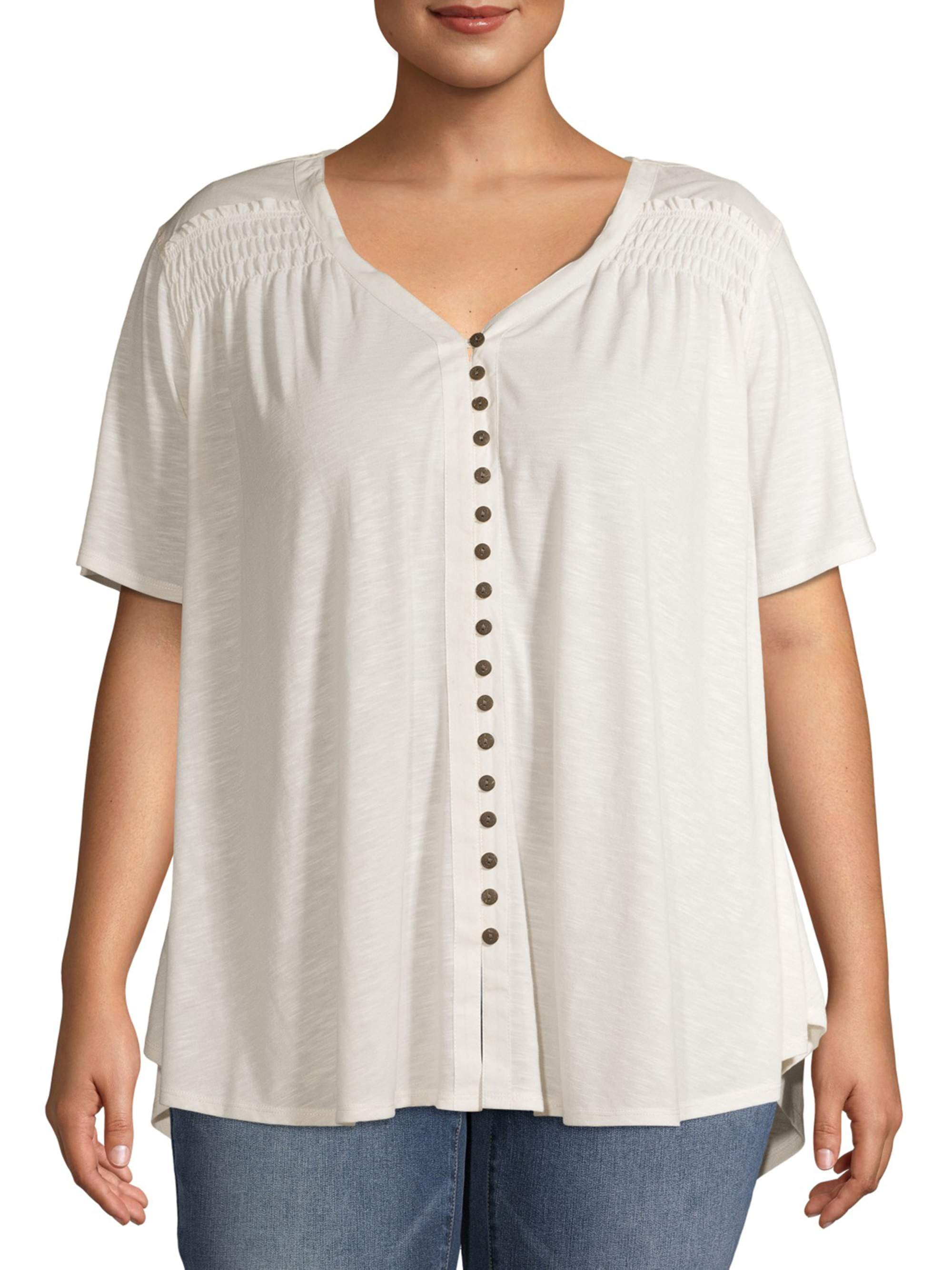 walmart plus size tops women's