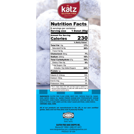Katz Gluten Free Donuts - 4 | Gluten Free, Dairy Free, Nut Free, Soy Free, Kosher | 7 Pack