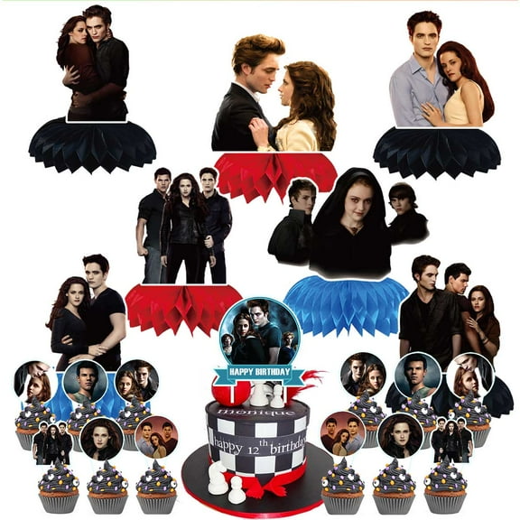 Twilight Party Decor Supplies Honeycomb Centerpieces Table Toppers Cake Toppers Decorations for Birthday