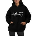 thumbnail image 3 of Women's Heart Hoodies, Sweatshirts for Women Pullover with Hood and Pockets Casual Long Sleeve Tops Fleece Lined Hooded Sweatshirt Drawstring Hoody Sweater, 3 of 6