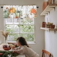 thumbnail image 6 of Fall Valance for Windows Thanksgiving Curtains Valances Green Orange Pumpkin Valance Window Treatments Autumn Eucalyptus Leaves Short Curtains for Kitchen Living Room Bedroom Holiday Decor 54x18, 6 of 6