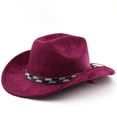 thumbnail image 2 of LILIYA Unisex Western Cowboy Hat with Metal Accent Braided Band Classic Wide Brim Headwear for Western Themed Events and Celebration Gatherings, 2 of 4
