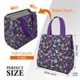 thumbnail image 3 of Pioneer Flower Floral Print Pattern Insulated Lunch Bag for Women & Adults,Large Portable Soft Cooler Lunch Bag,Thermal Food Storage Tote with Pearl Cotton,8.66L,8.75x5.75x9.5 Inch, 3 of 6