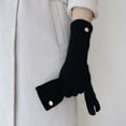 thumbnail image 2 of Wool Gloves, Winter Long Gloves for Women, Touchscreen Wool Knit Glove for Cold Weather,Black, 2 of 3