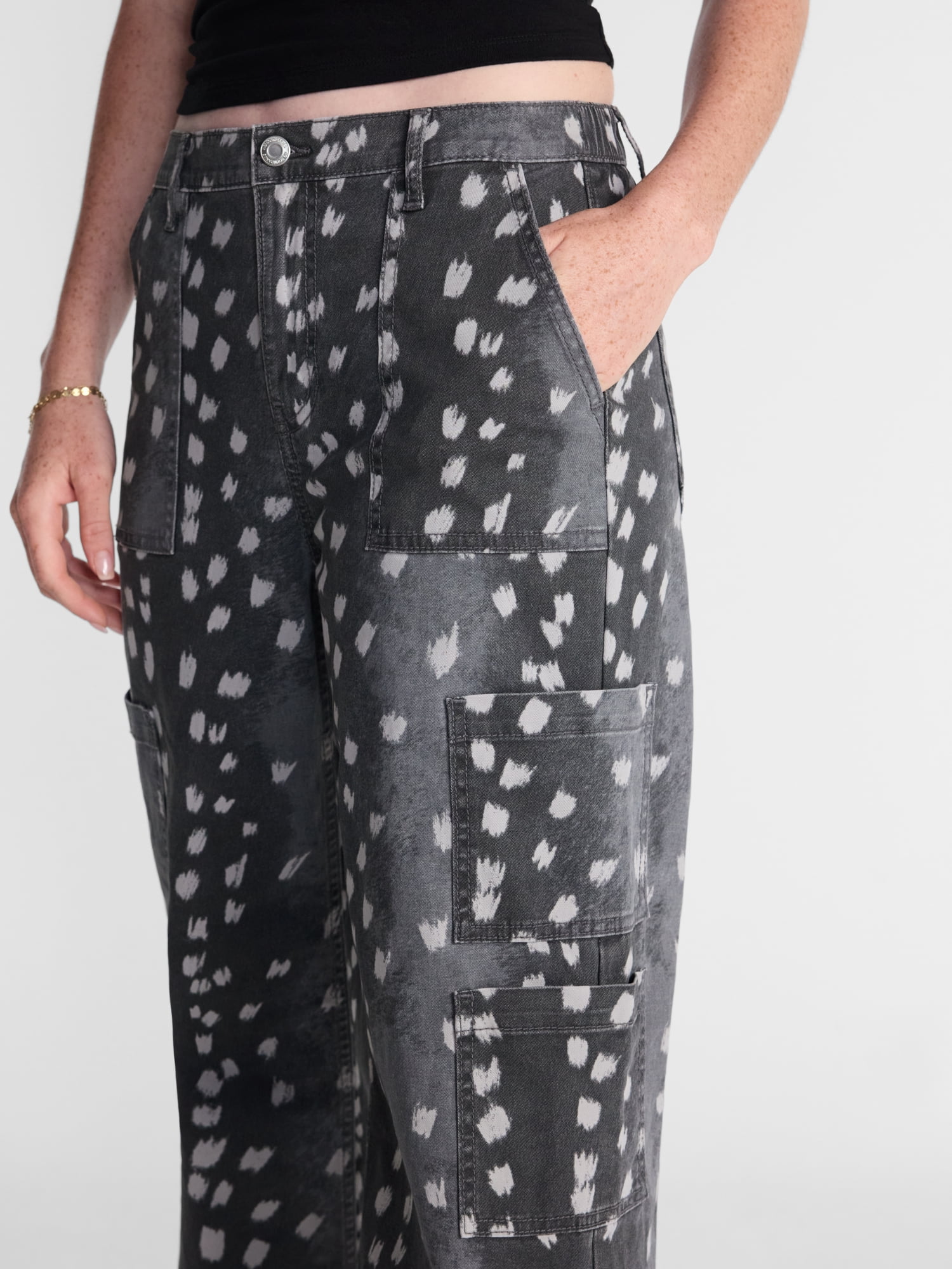 No Boundaries Wide Leg Cargo Pants, 30'' Inseam, Women's and Women's Plus XXS-4X
