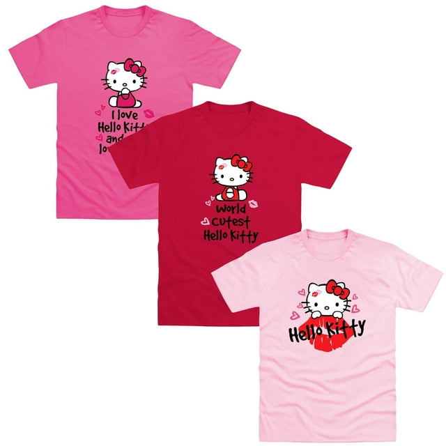 Hello Kitty T-Shirt pour Garçons/filles (Lot de 3)