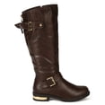 thumbnail image 2 of Nature Breeze BD16 Women Leatherette Buckle Gold Plating Heel Knee High Riding Boot, 2 of 6