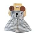 thumbnail image 2 of sunsanly Pet Dress Round Neck Soft Comfortable Cartoon Bear Ears Decor Pet Plaid Dress Cat Dog Jumpsuit Daily Wear, 2 of 7