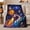Soaring Rocket, variant on Kawaii Solar System Planets Cute Faces Deep Space, Playful Celestial Art Scene, Warm Flannel Blanket for Living Room and Bedroom, Celestial Art Lovers Housewarming Gift, Playful Home Decor