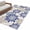 Blue, variant on Small Round Rug 3Ft Washable Non-Slip, Geometric Flower Circle Area Rugs for Living Room Bedroom, Vintage Country Floral Orange Grey on Linen Indoor Floor Mats Carpet Runner for Home Decor