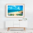 thumbnail image 5 of Pathway to the Sea - Painterly Style - San Diego California Photography Beach Coastal Ocean Landscape Summer Waves Scenic Oak Framed Wall Art Print 5 x 7 inches, 5 of 6