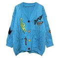thumbnail image 2 of Cardigan Sweaters for Women Fashion Embroidery Long Sleeve V-Neck Button Knitted Sweater Coat Womens Cardigan Sweaters, 2 of 3