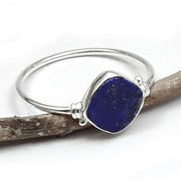 Natural Lapis Lazuli Promise Wife Band Ring Jewelry Size 9 Solid 925 Sterling Silver