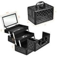 thumbnail image 2 of Gymax Makeup Organizer Cosmetic Case with Extendable Trays And Mirror Black, 2 of 10
