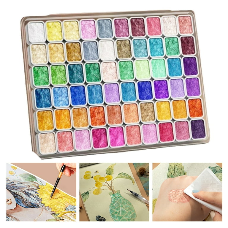 20 Colors Watercolor Paint Set, Glitter Watercolour Solid Paint