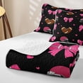 thumbnail image 4 of Erosebridal Teens Sport Football Print Quilt Full,Pink Rugby Bowtie Full Bedspread Sets for Girls Boys, 4 of 7