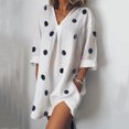 thumbnail image 2 of Dyegold Sundresses for Women Casual Beach - Beach Dresses for Women V Neck Half Sleeve Plus Size Polka Dot Midi Sun Dress ​Flowy Swing Loose ​Graduation ​Dresses, 2 of 4