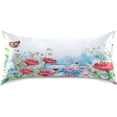 thumbnail image 3 of Coolnut Watercolor Flowers Butterflies Satin Pillowcase for Hair and Skin Silk Pillowcase Soft Pillow Covers Smooth Cooling Pillowcase with Envelope Closure Size 20x40 In Home Decor Gifts, 3 of 7