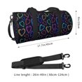 thumbnail image 4 of KLL Colored Hearts Duffle Bag For Men Women Sport Gym Fitness Tote Travel Training Workout Basketball Football Weekender, 4 of 8