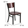 thumbnail image 5 of Flash Furniture 2 Pk. HERCULES Series Black Cutout Back Metal Restaurant Chair - Mahogany Wood Back & Seat, 5 of 10