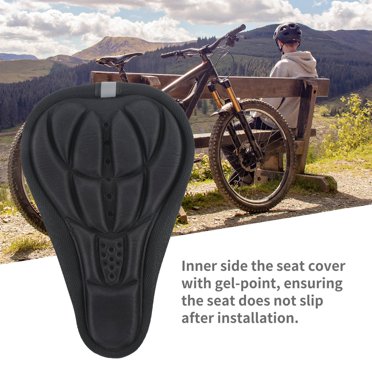 Silicone Gel Bike Seat Cover – Thick Padded Cushion, Black, Universal Fit