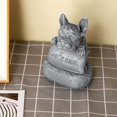thumbnail image 4 of Qtmnekly French-Bulldog Welcome on a Plinth Home or Garden Accessories Yard Garden Decor Outdoor Decoration resin gray, 4 of 9