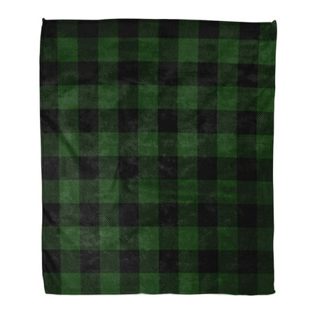 Christmas Light Blanket KDAGR Flannel Throw Blanket Check Green Buffalo Plaid Pattern Printing Black Christmas Hunter Lumberjack 50x60 Inch Lightweight Cozy Plush Fluffy Warm Fuzzy Soft ()