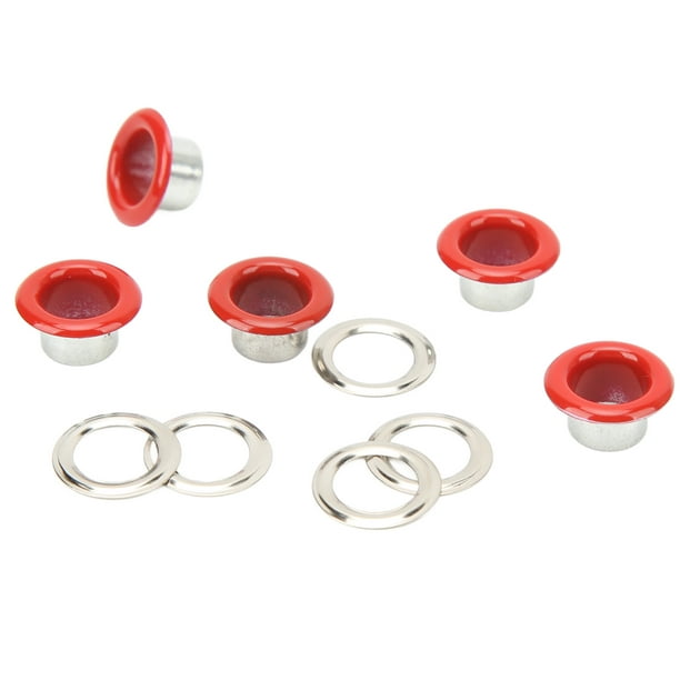 Eyelet Kit, Grommet Kit 6mm Bright Color 500 Sets for Repair (Red)