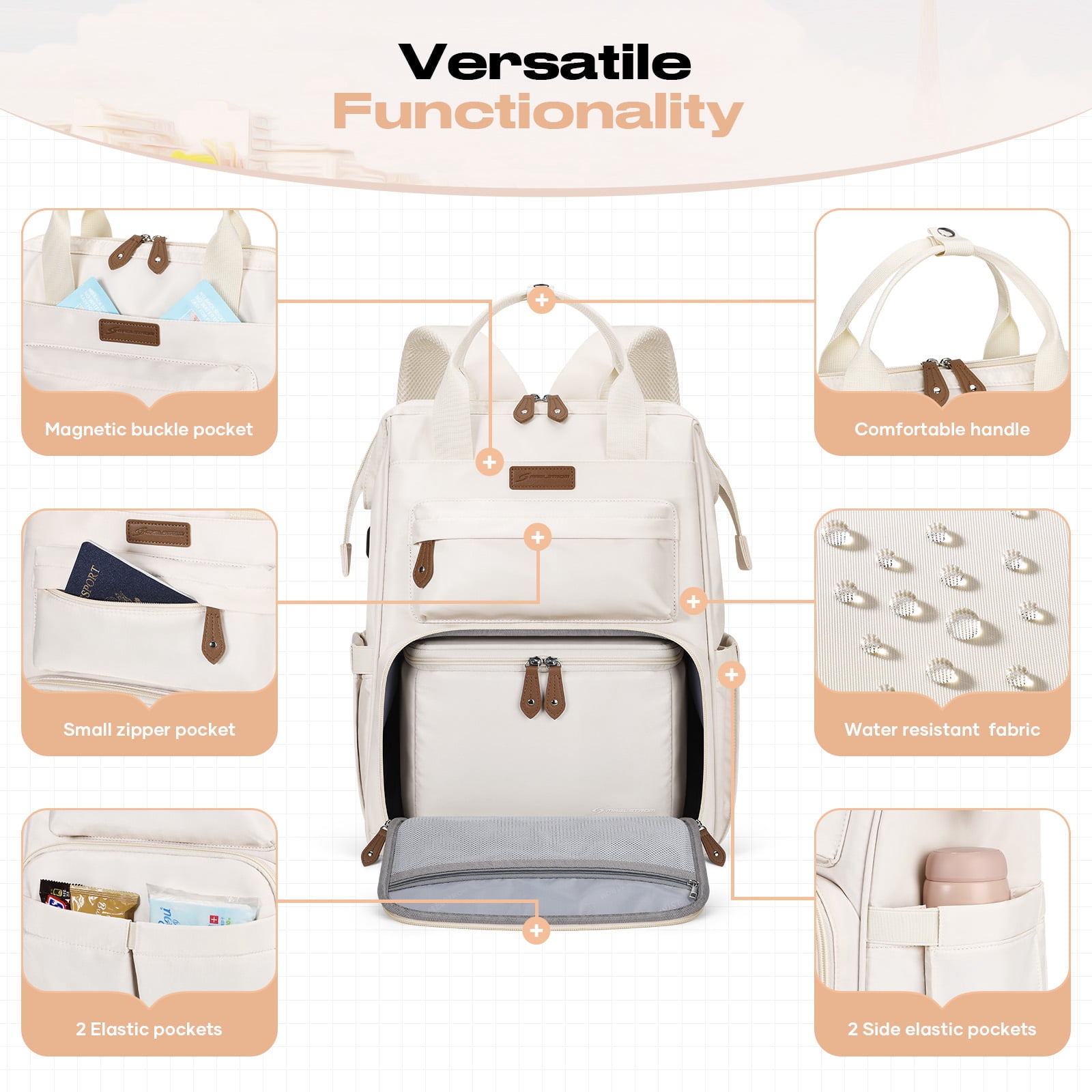 Maelstrom Travel Backpack for Women Men,Laptop Backpack Fits 15.6-17.3 Inch Laptop Water Resistant Carry On Backpack