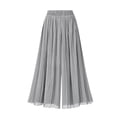 thumbnail image 3 of Blmnix Silk Pants Wide Leg Dress Pants for Women Plus Size Palazzo Bottoms Flare-Leg High Gray Full Snowpants for Womens,XXXL, 3 of 4