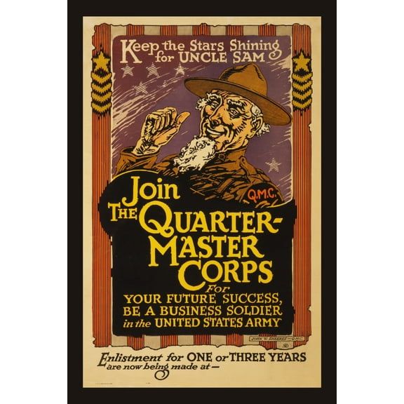 Print: Keep The Stars Shining For Uncle Sam - Join The Quartermaster