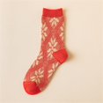 thumbnail image 1 of Bas Rouges pour Femmes Automne et Hiver Nouvelle Mode Décontractée Chaussettes de Noël Épaissies à Long Barillet, 1 of 3